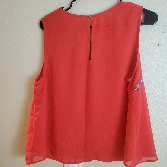 American Rag Sleeveless Boho Floral Jeweled Top - Picture 4 of 4